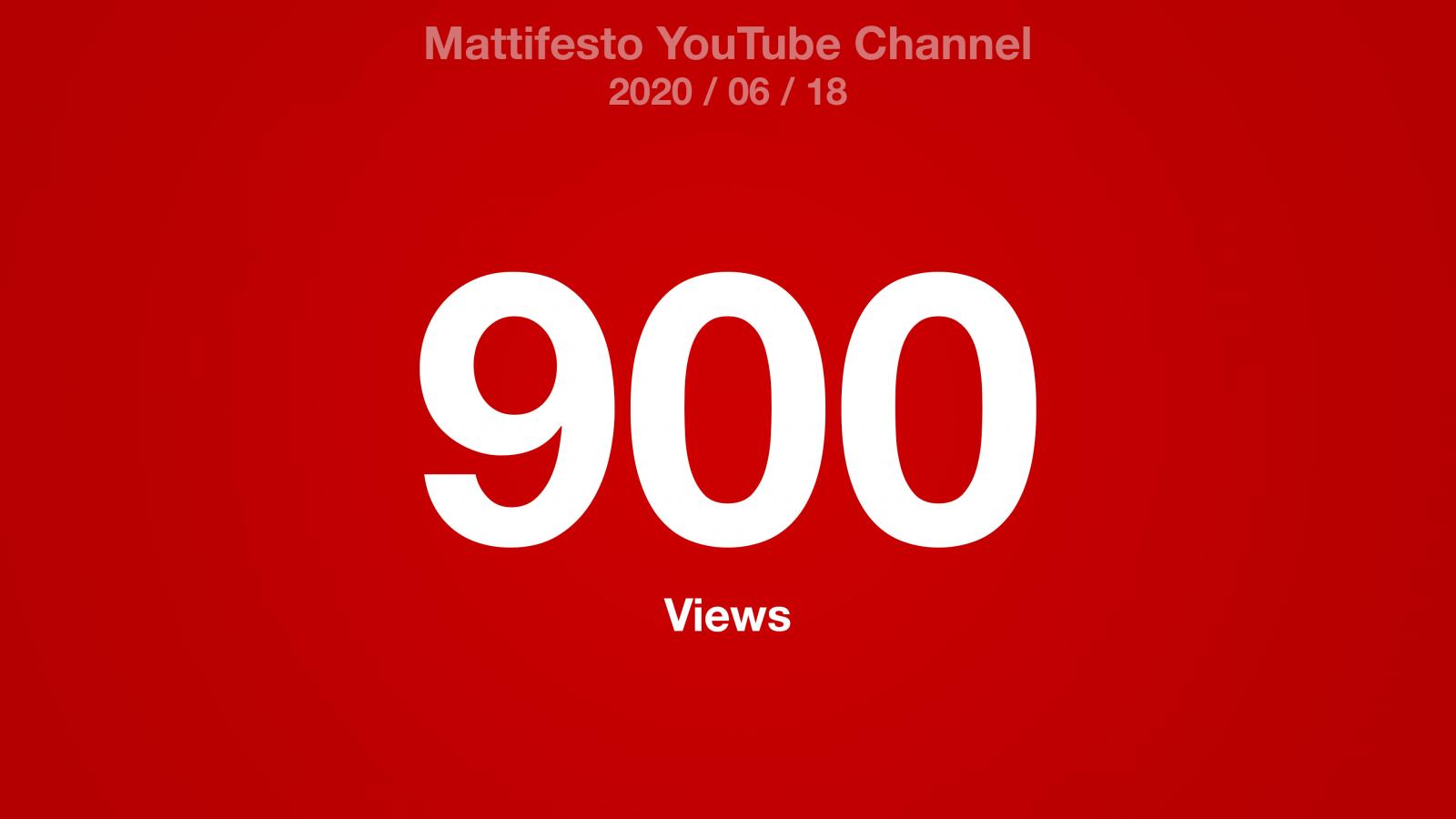 Mattifesto YouTube Channel 900 Views