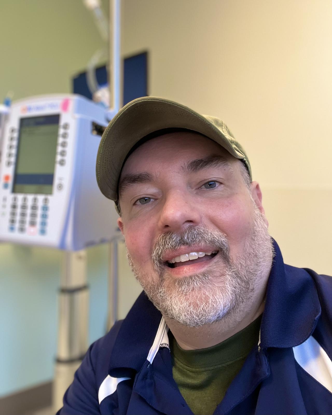 Matt Calkins getting an Ocrevus Infusion at the University of Washington Outpatient Medical Center