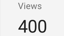 Views: 400. A screen capture from YouTube Analytics.